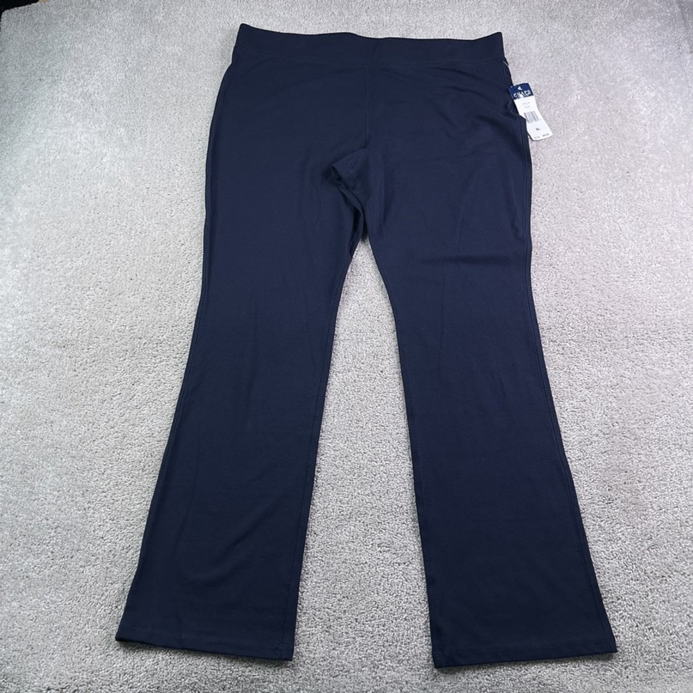 NEW Chaps Pants Womens XL Navy Blue Bootcut Stretch Cotton Leggings Career
